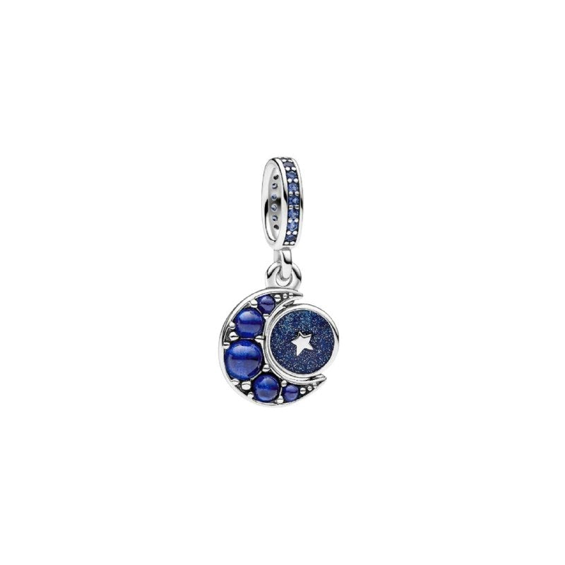 CHARM EN FORMA DE LUNA Y ESTRELLA PANDORA DE PLATA 9.25 PESO: 1.7G