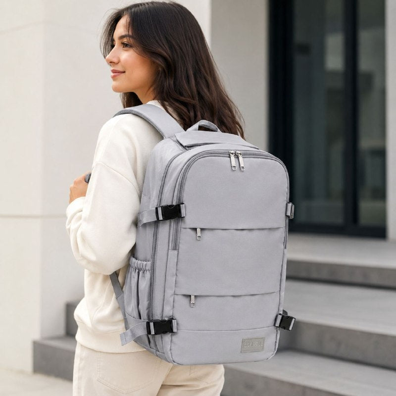MOCHILA DE VIAJE CON COMPARTIMIENTO PARA LAPTOP Y CALZADO SOFIAZUL 31X35X20CM
