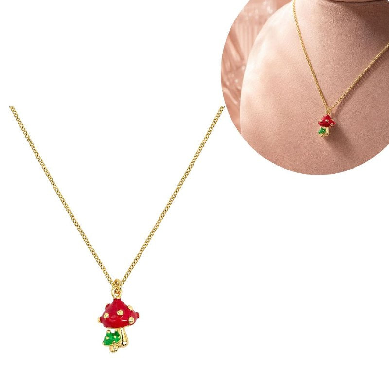 GARGANTILLA DE ENCHAPE PARA DAMA CON DISEÑO DE HONGO 2.3CM