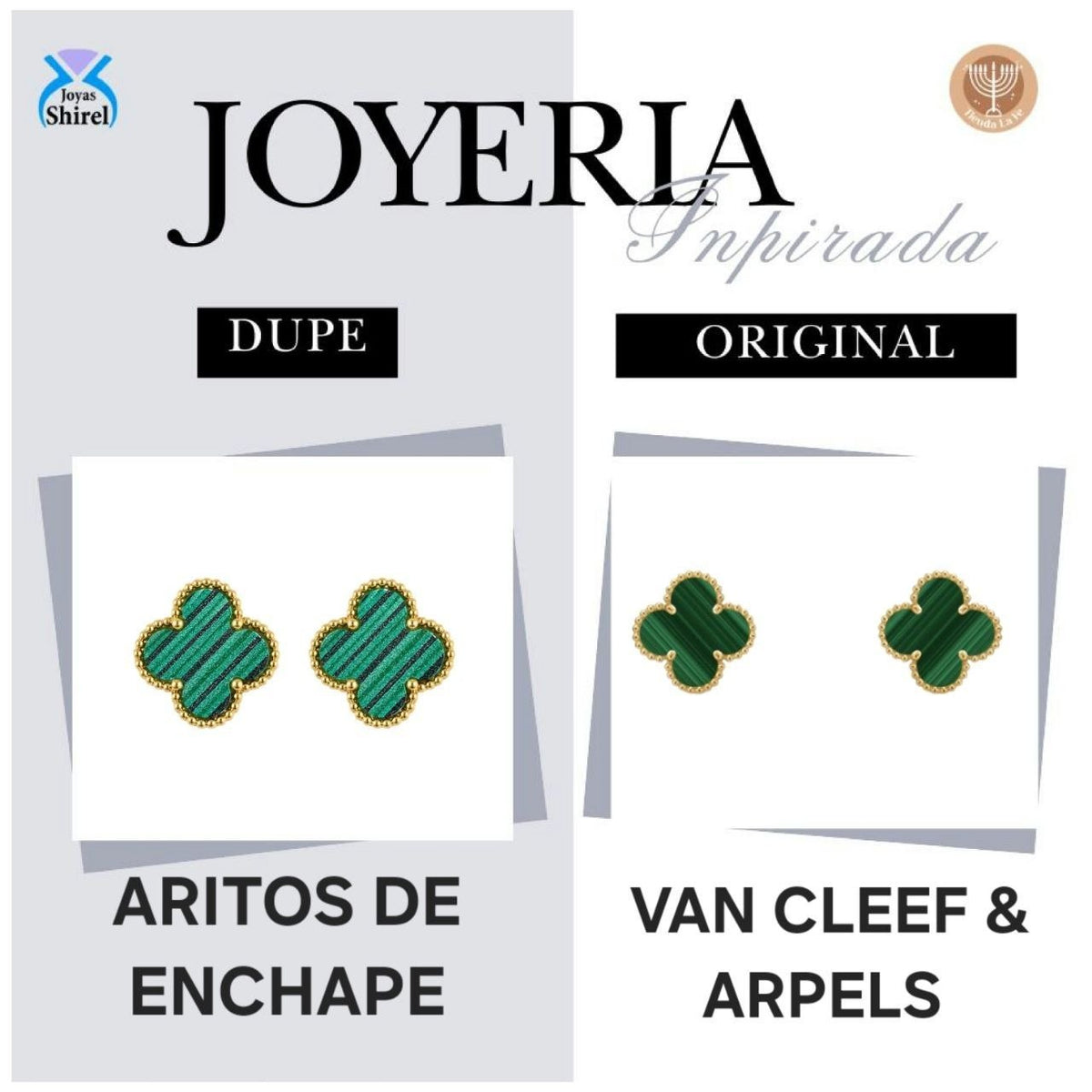 ARETES DE ENCHAPE PARA DAMA CON MOTIVO DE TRÉBOL VINTAGE