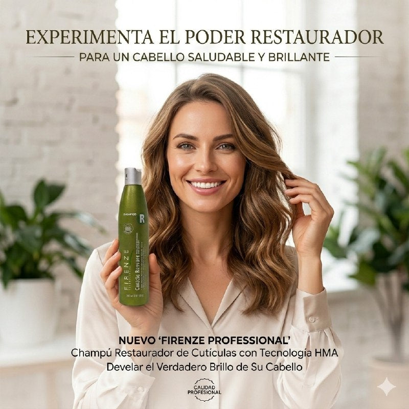 SHAMPOO HIDRATANTE, NUTRITIVO Y REPARADOR DE CUTICULA DEL CABELLO FIRENZE 300ML