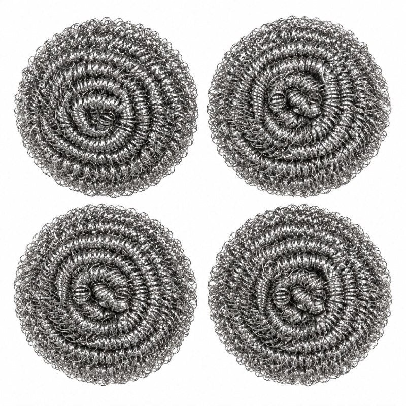 SET DE 4 PASTES DE ALAMBRE DE ACERO INOXIDABLE PARA LIMPIEZA PESADA MATRIX 6CM