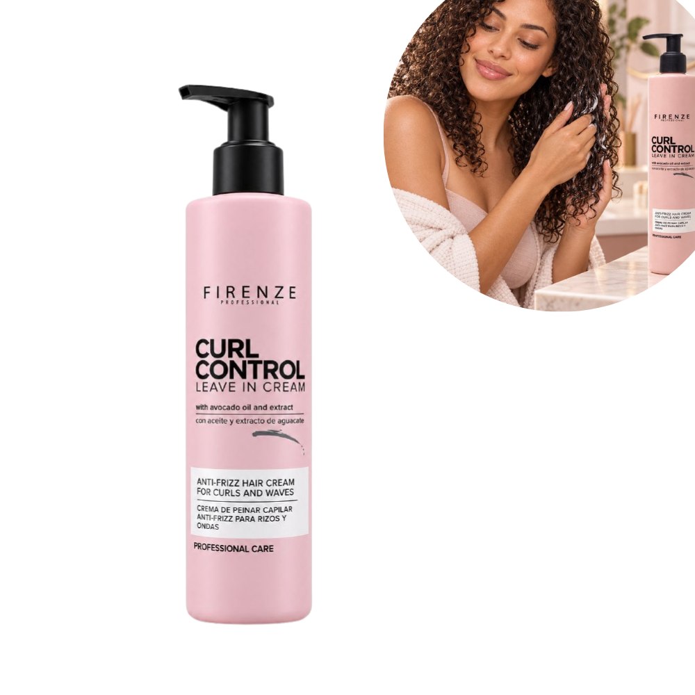 CREMA PARA PEINAR ESPECIALIZADA PARA RIZOS Y ONDULADOS ANTI FRIZZ DE ACEITE DE AGUACATE HIDRATANTE FIRENZE 300ML