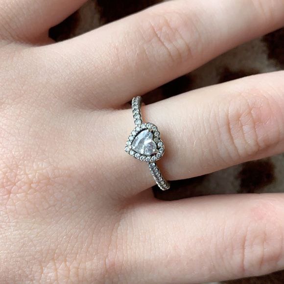 PANI1471 ANILLO PIEDRA EN FORMA DE CORAZON  BLANCO PANDORA, PLATA 925