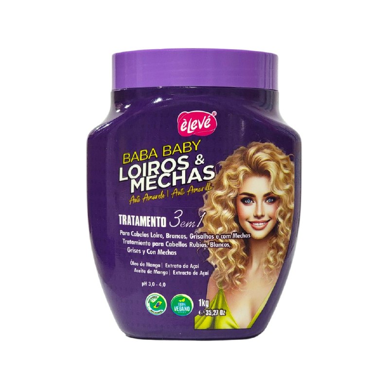 TRATAMIENTO PARA EL CABELLO 3 EN 1 ANTIAMARILLO CON ACEITE DE MANGO HIDRTATANTE ELEVE 1KG