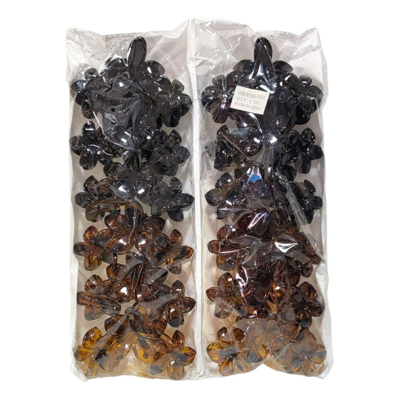 GANCHO PARA EL CABELLO DE DISEÑO DE TRIPLE FLOR, PINZAS DE SUJECION FUERTE, ACCESORIO PARA EL CABELLO PAQUETE DE 12UND 12X4CM