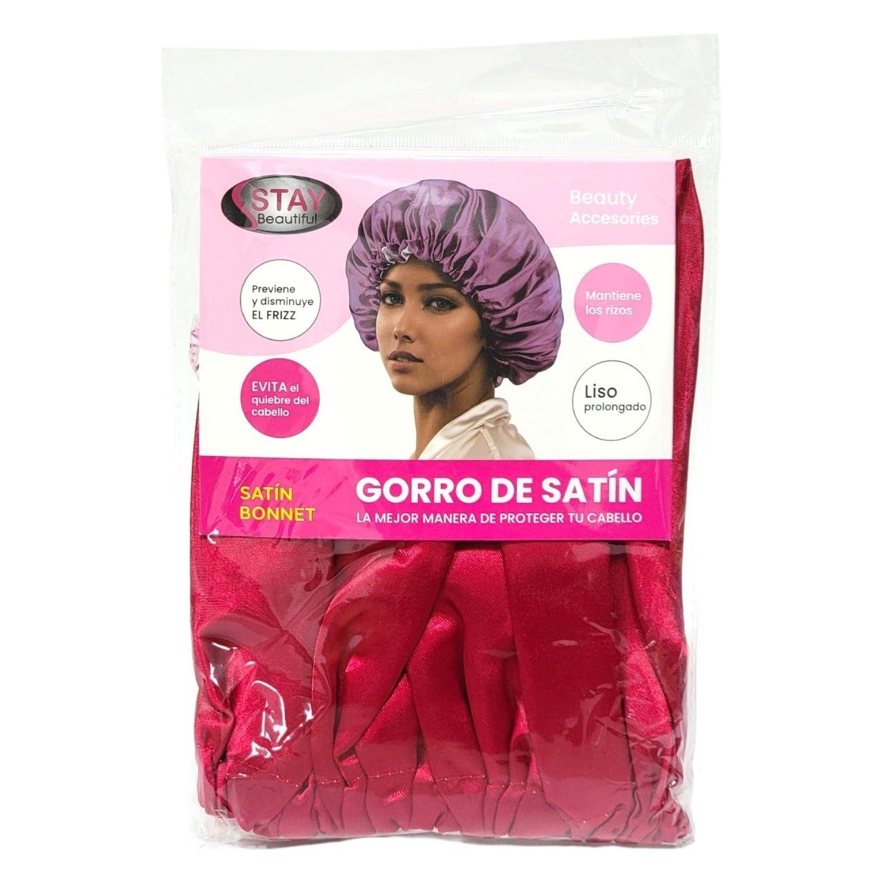 GORRO DE SATÍN EVITA EL QUIEBRE DEL CABELLO, MANTIENE LOS RIZOS, LISO PROLONGADO STAY BEAUTIFUL