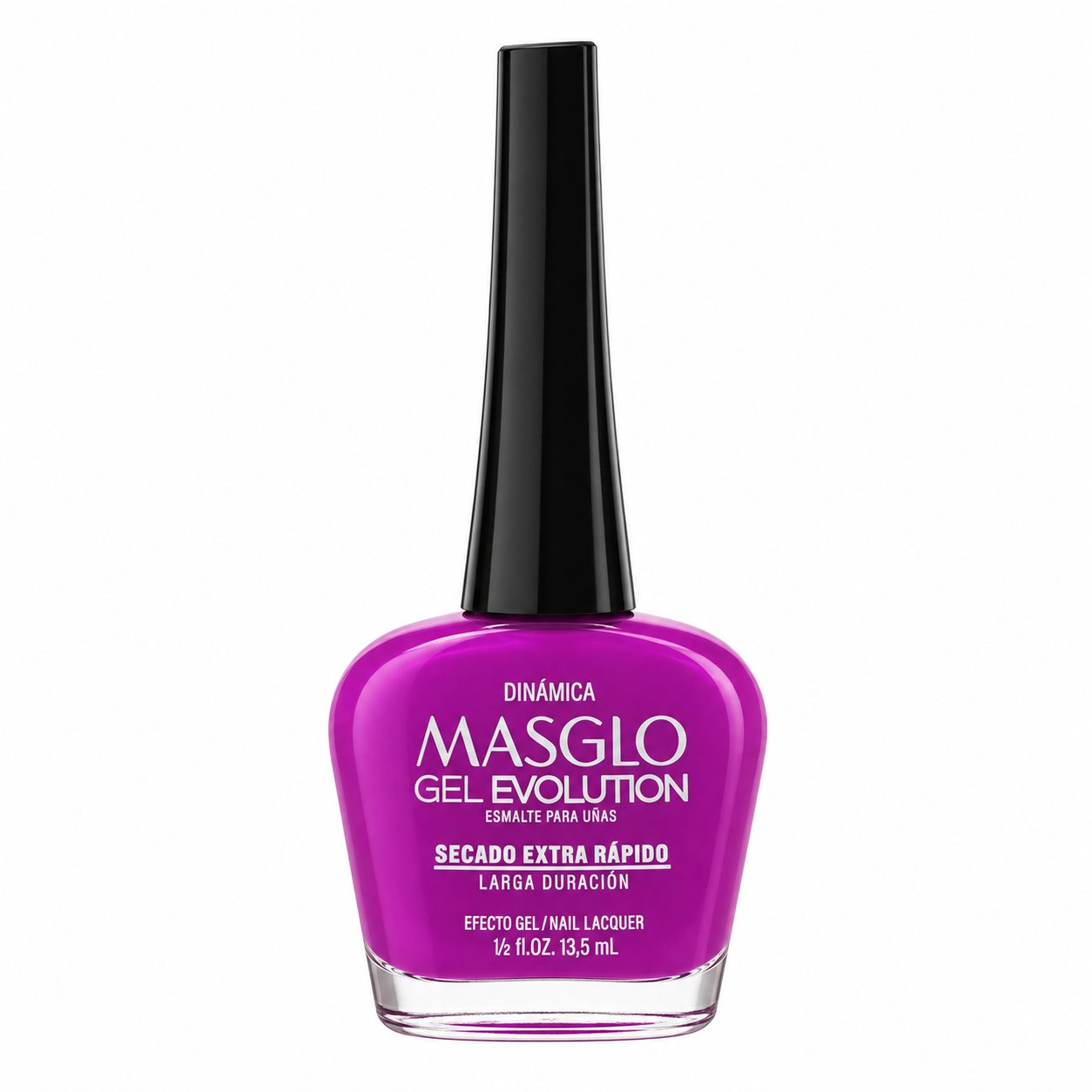 ESMALTE DE UÑAS CON EFECTO GEL DE SECADO EXTRA RÁPIDO MASGLO GEL EVOLUTION PASO 2 "ESTILO DINÁMICA" 13.5 ML