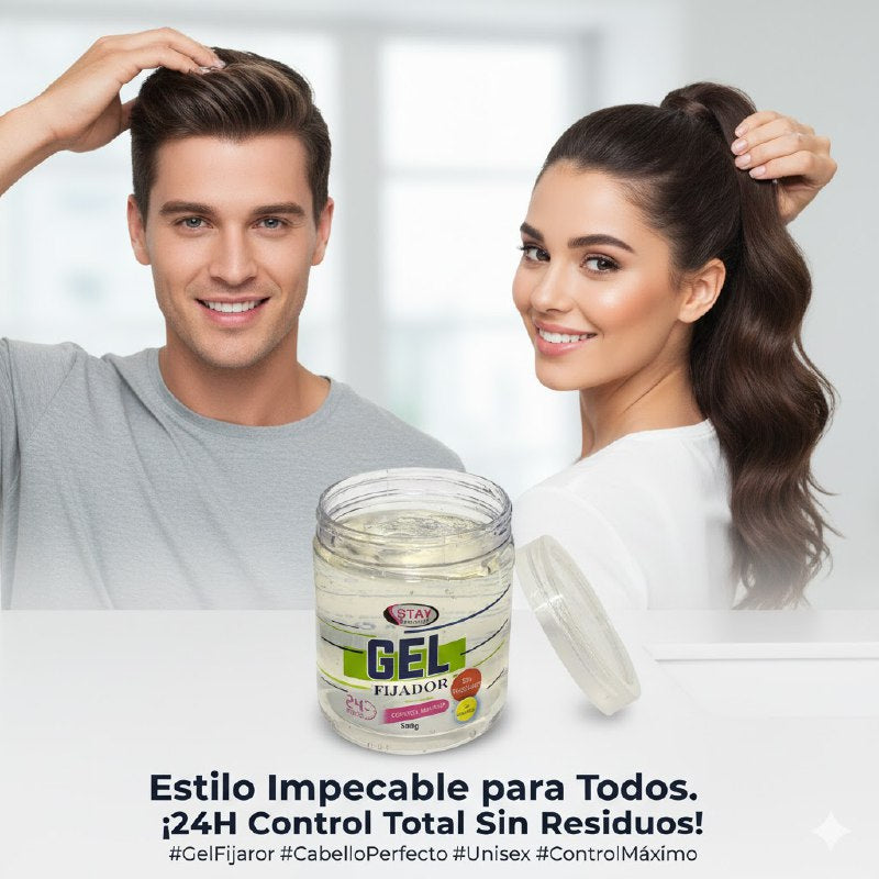 GELATINA GEL FIJADOR PARA EL CABELLO DE MAXIMO CONTROL DE 24H DE DURACION FRESCA STAY BEAUTIFUL 500G