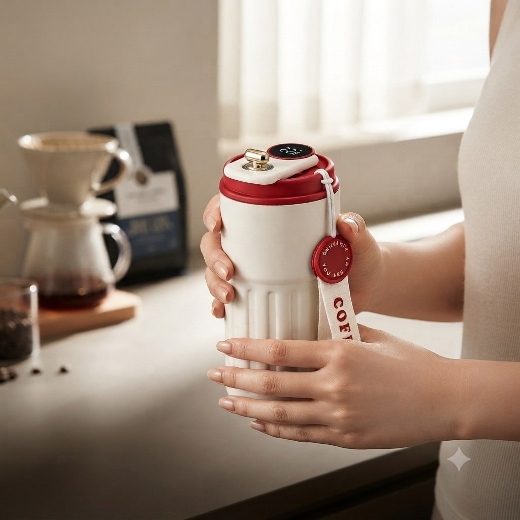 TAZA TÉRMICA DE ACERO INOXIDABLE CON AISLAMIENTO AL VACÍO STAINLESS STEEL VACUUM COFFEE MUGS 450 ML