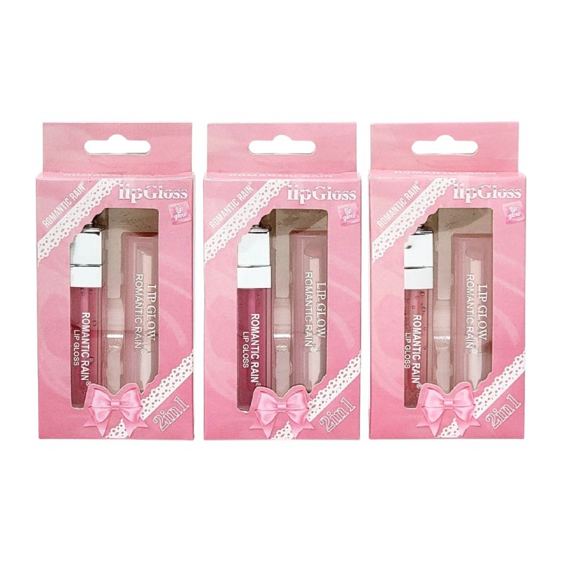 DUO DE BRILLO LABIAL Y BALSAMO LABIAL HIDRATANTE ROMANTIC RAIN