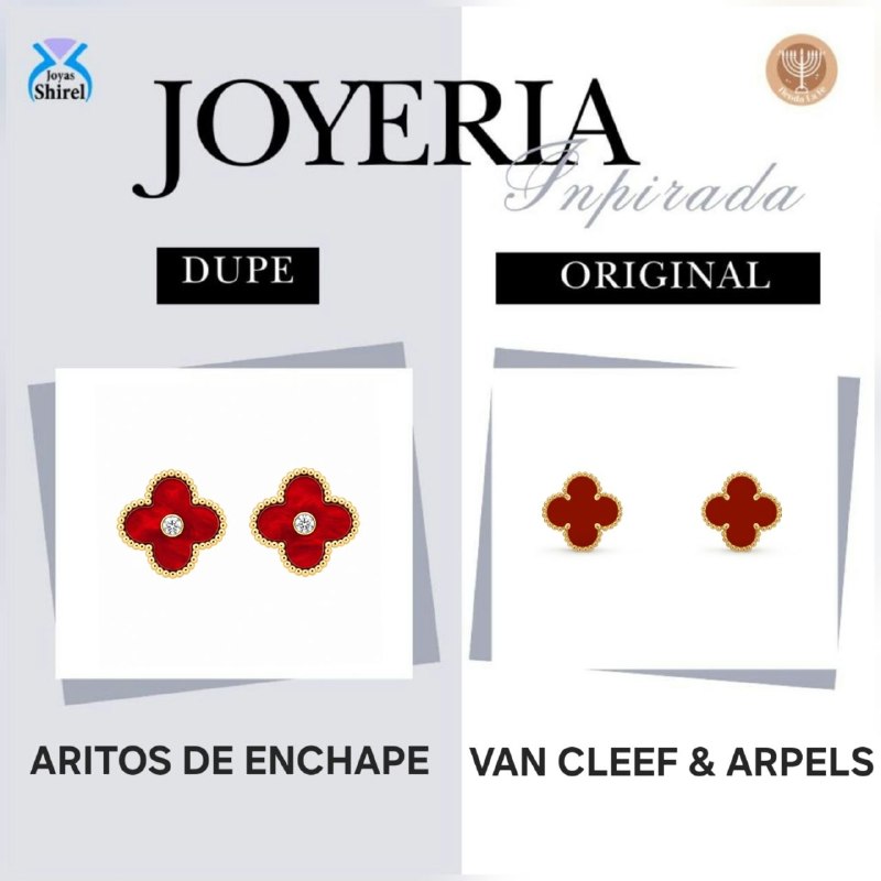 ARITOS DE ENCHAPE PARA DAMA CON DISEÑO DE FLOR 1.3CM (DUPE DE VAN CLEEF)