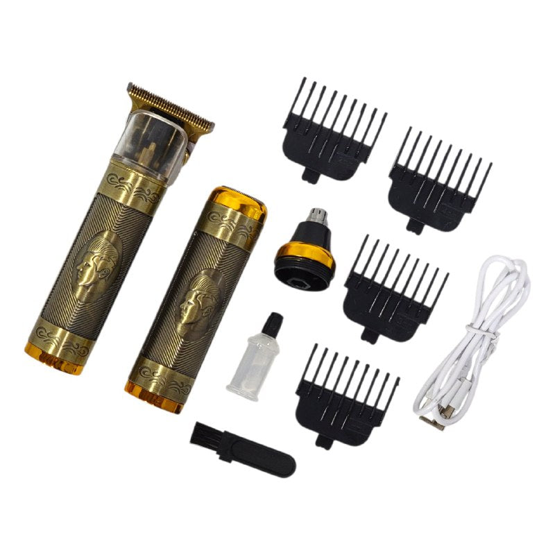 KIT DE BARBERIA PROFESIONAL 3 EN 1 PARA HOMBRE CON AFEITADORA Y RECORTADORA ELECTRICA PORTATILC 10PCS MODELO SK-16030 SOKANY