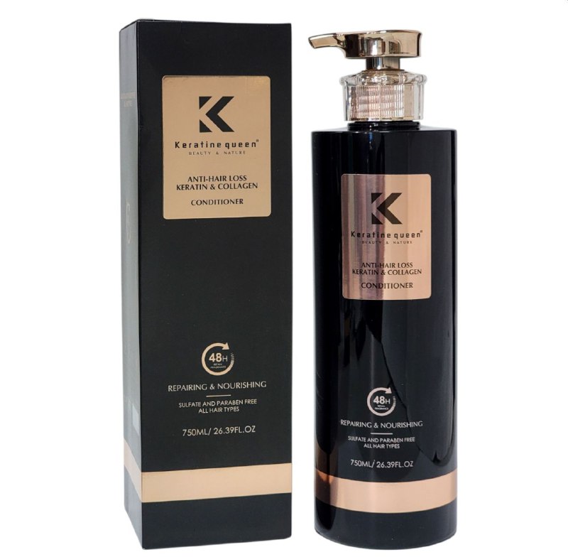 ACONDICIONADOR ANTICAIDA CON QUERATINA Y COLAGENO KERATINE QUEEN 750ML