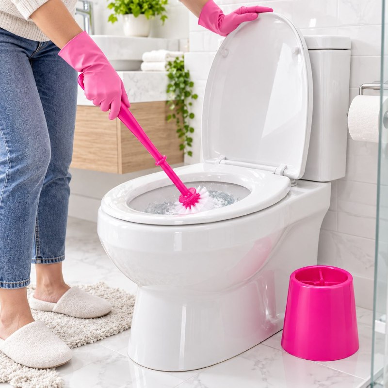 CEPILLO PARA LAVAR BAÑO INODORO CCON BASE ORGANIZADORA ECO 35CM