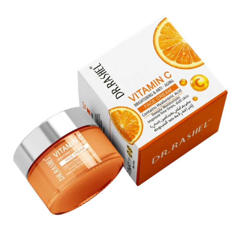 CREMA FACIAL ILUMINADORA Y ANTIENVEJECIMIENTO CON VITAMINA C Y ACIDO HIALURONICO DR RASHEL 50G