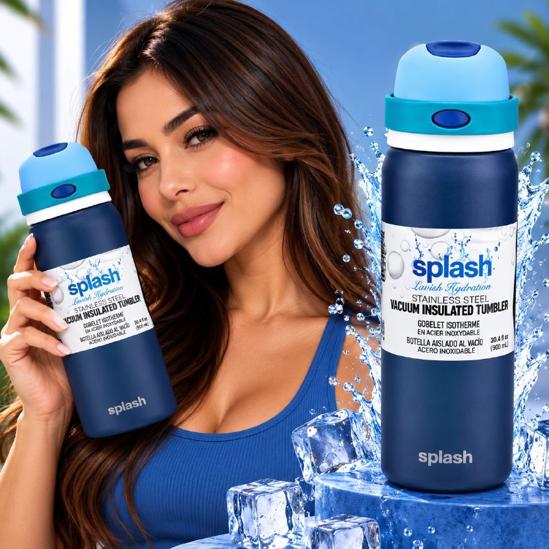 BOTE TERMICO DE ACERO INOXIDABLE SPLASH 900ML