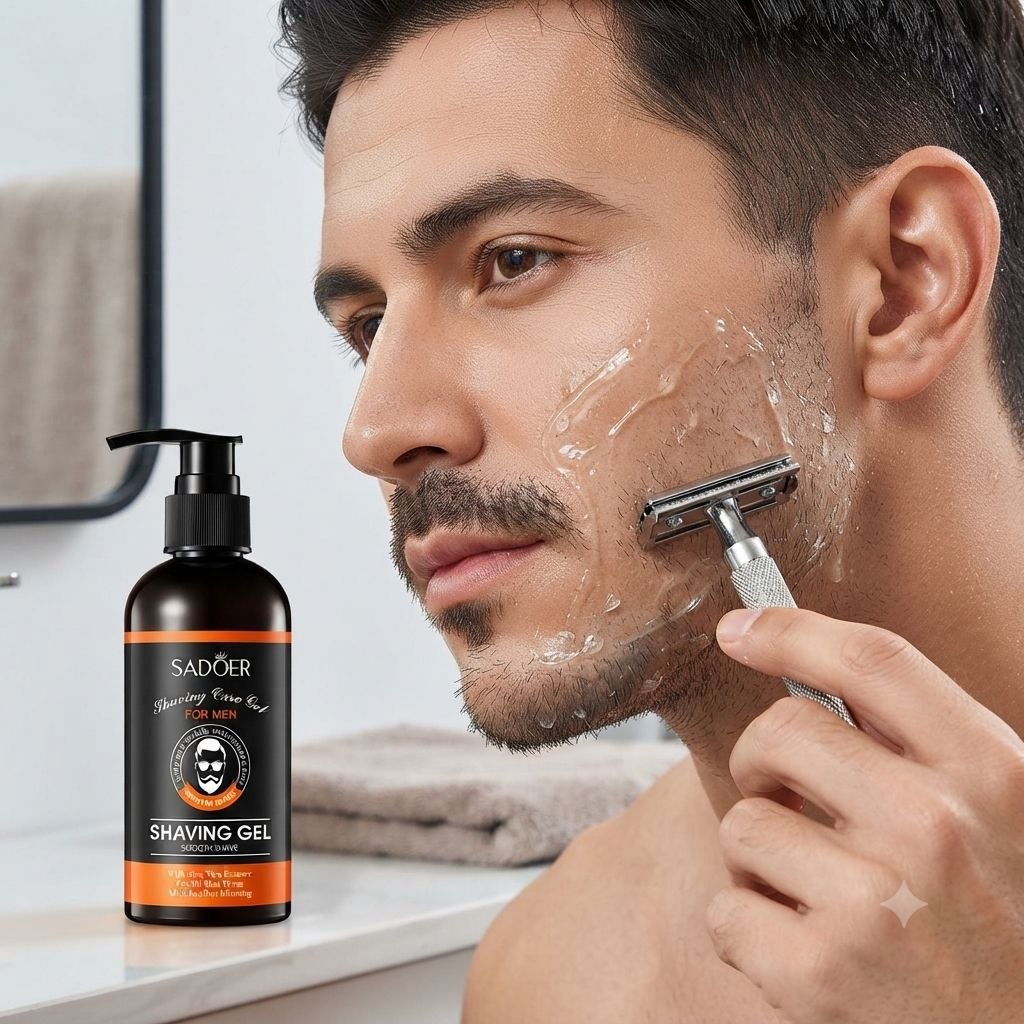 GEL DE AFEITAR REGENERADOR Y CALMANTE CON ESENCIA DE ALOE VERA SADOER ALOE VERA SHAVING GEL FOR MEN 210 ML