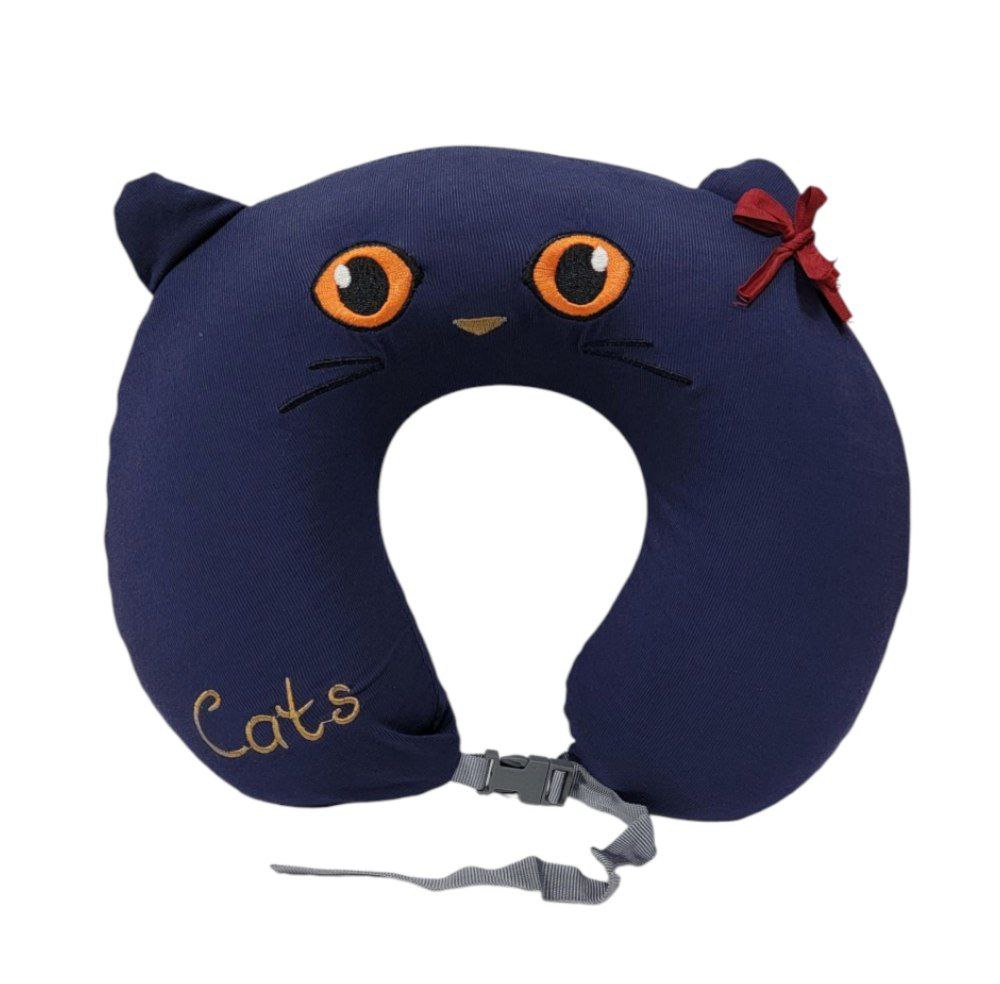 COLLARIN FOAM ALMOHADA PARA CUELLO EN FORMA DE U DE ESPUMA VISCOELASTICA CON FUNDA LAVABLE, CIERRE PARA CUELLO PARA VIAJES O DORMIR 5 DISEÑOS DE GATO 36X27CM