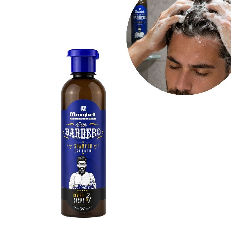 SHAMPOO 2 EN 1 ANTICASPA Y ACONDICIONADOR MAXYBELT PROFESSIONAL DON BARBERO 400ML 1 UND