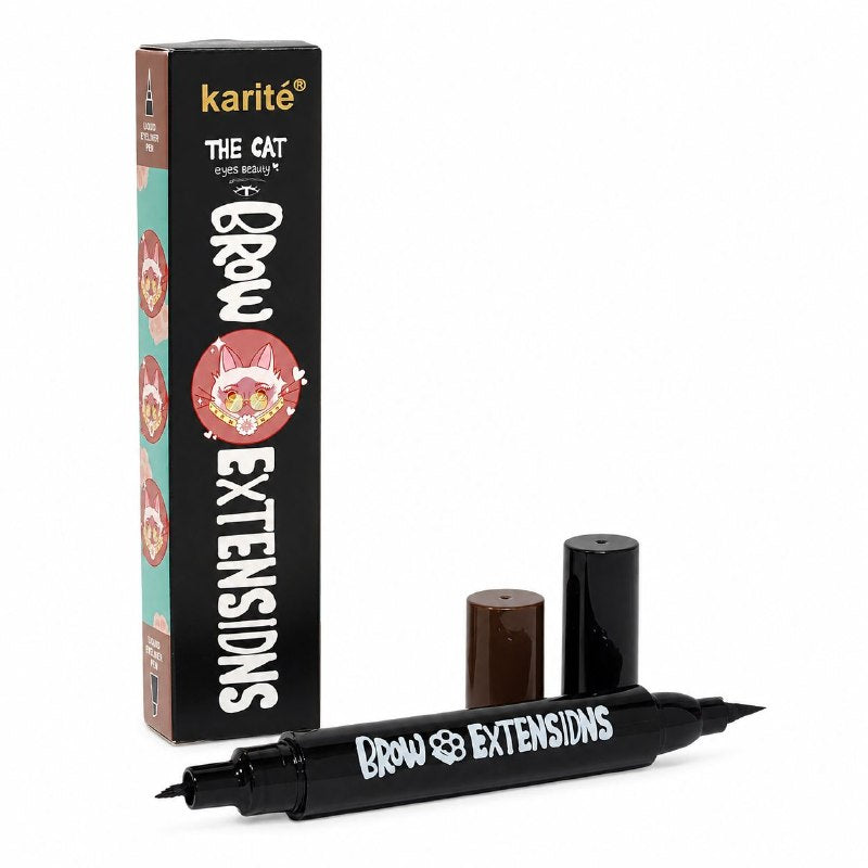 DELINEADOR LIQUIDO DE OJOS 2 EN 1 CON LAPIZ DE CEJAS DE ALTA PIGMENTACION KARITE 1ML+2ML