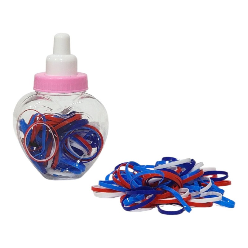COLA, LIGAS HULES PARA EL CABELLO EN BOTECITO, PAQUETE DE 12 BOTES PARA EL DIA A DIA Y PARA TODO TIPO DE CABELLO