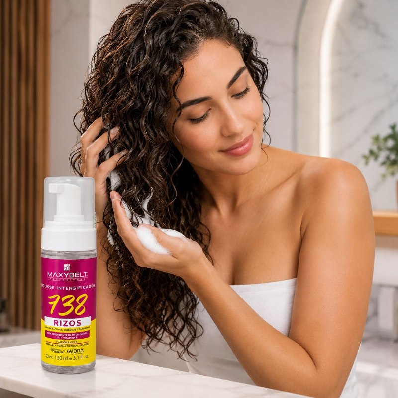 ESPUMA PARA EL CABELLO MOLDEADORA DE RIZOS CON VITAMINA E Y FILTRO UV 738 MAXYBELT 150ML