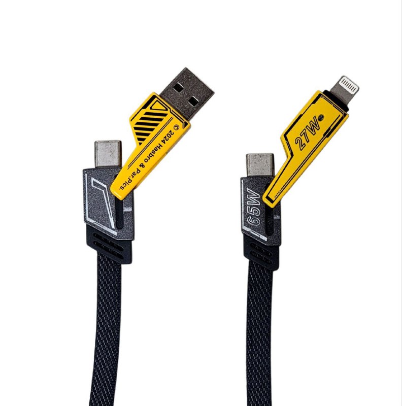 CABLE DE CARGA RAPIDA 4 EN 1 65W 27W USB C LIGHTNING TRANSFORMERS BUMBLEBEE