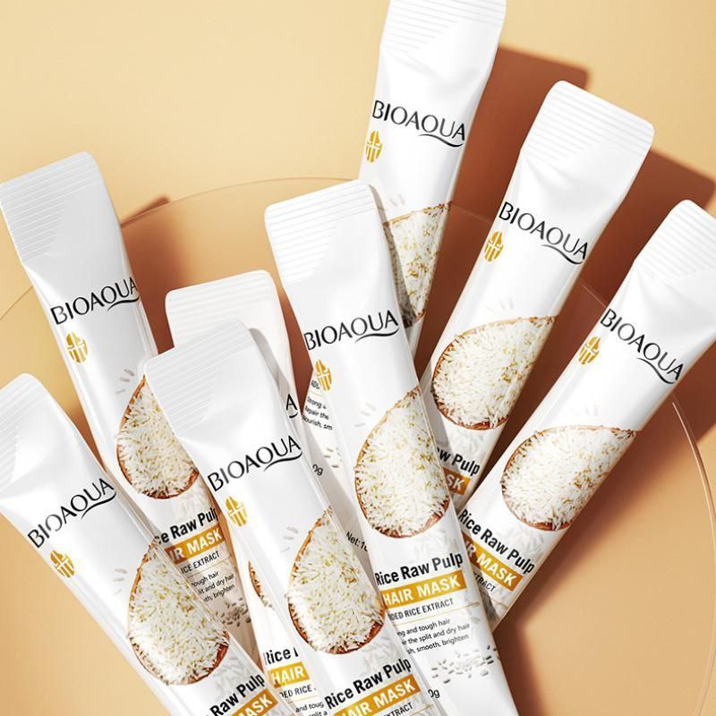 MASCARILLA PARA EL CABELLO DE PULPA CRUDA DE ARROZ EN BOLSITAS BIOAQUA 10G