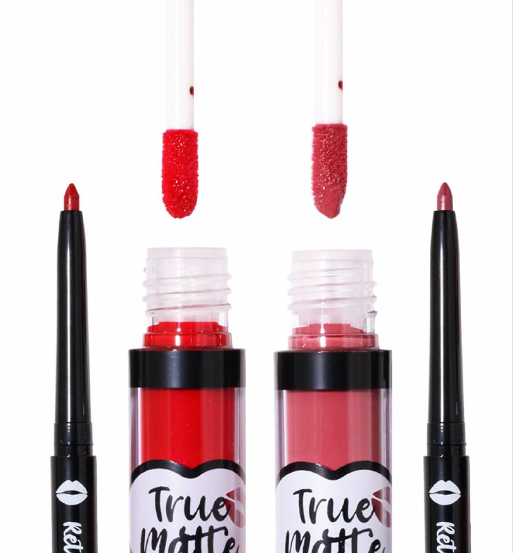 BRILLO LABIAL EN KIT DE LAPIZ DE LABIOS MATE, LABIOS PRECIOSOS Y DEFINIDOS ORIGINAL NICKAK NEW YORK THE TRUE MATTE 2MLX2, 0.2GX2