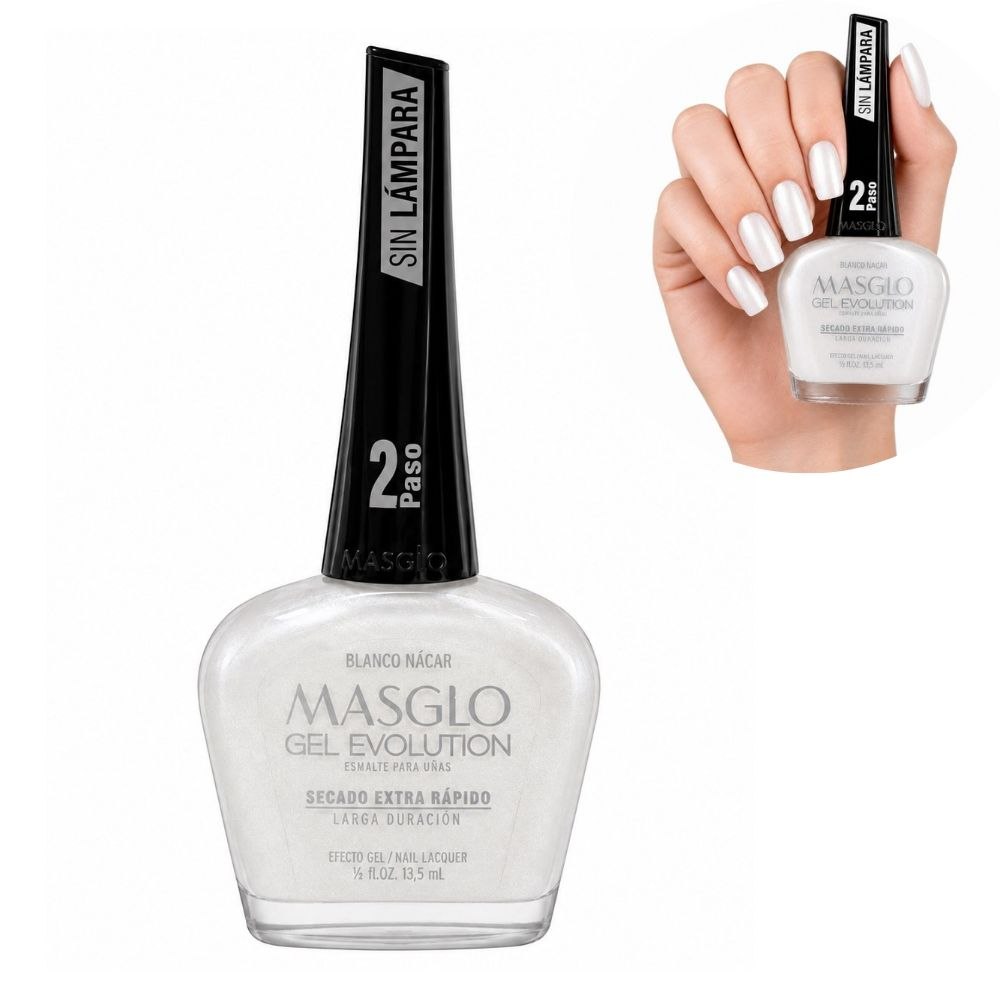 ESMALTE DE UNAS BLANCO NACAR GEL EVOLUTION PASO 2 MASGLO 13.5ML