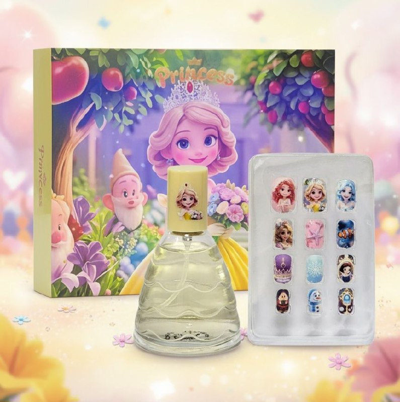 SET CIRELINE PRINCESS SNOWBLUSH EDT 50ML, Y SET DE 12 UÑAS POSTIZAS