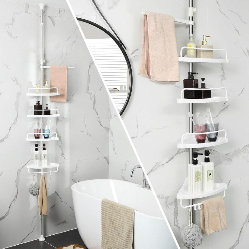 ORGANIZADOR ESQUINERO MULTIFUNCIONAL PARA BAÑO DE 4 NIVELES 33.5X21.5X100X260CM