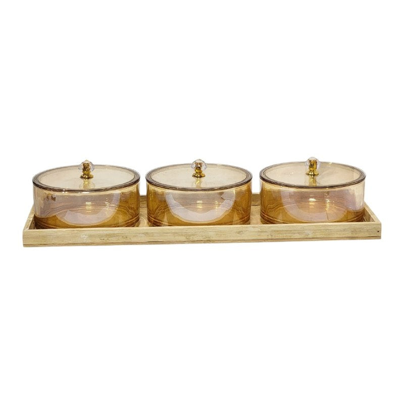 DULCERA RECIPIENTE DE LUJO DE VIDRIO ELEGANTE 3UND CANDY BOX 14X40CM