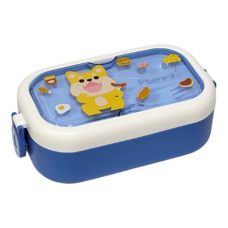 LONCHERA CON SEPARADOR Y CUBIERTOS 4 COLORES