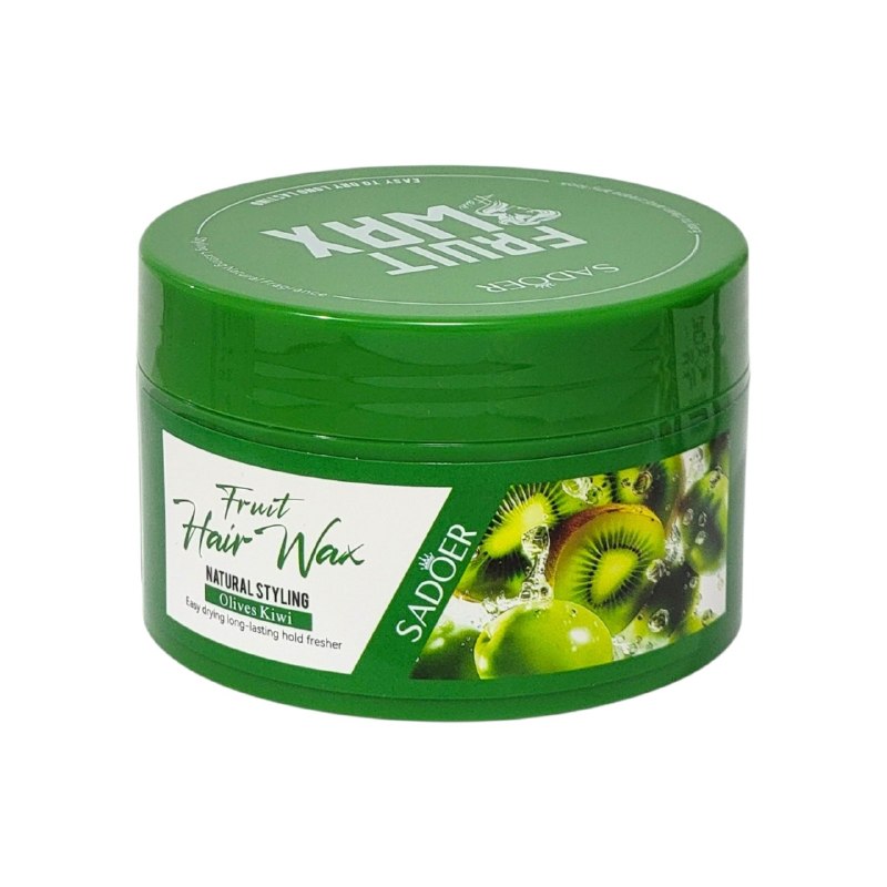 CERA PARA EL CABELLO MOLDEQADORA Y FIJADORA DE FRUTAS CON AROMA A OLIVIAS Y KIWI SADOER 100G