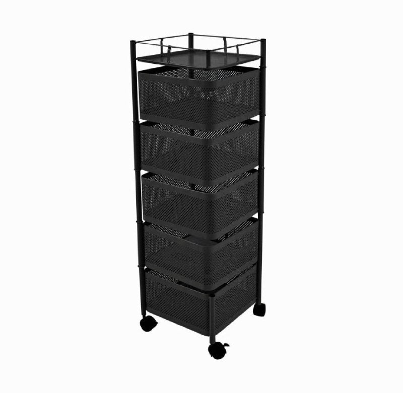 ESTANTE ORGANIZADOR MULTIFUNCIONL GIRATORIO CUADRADO DE 5 NIVELES 90X28CM