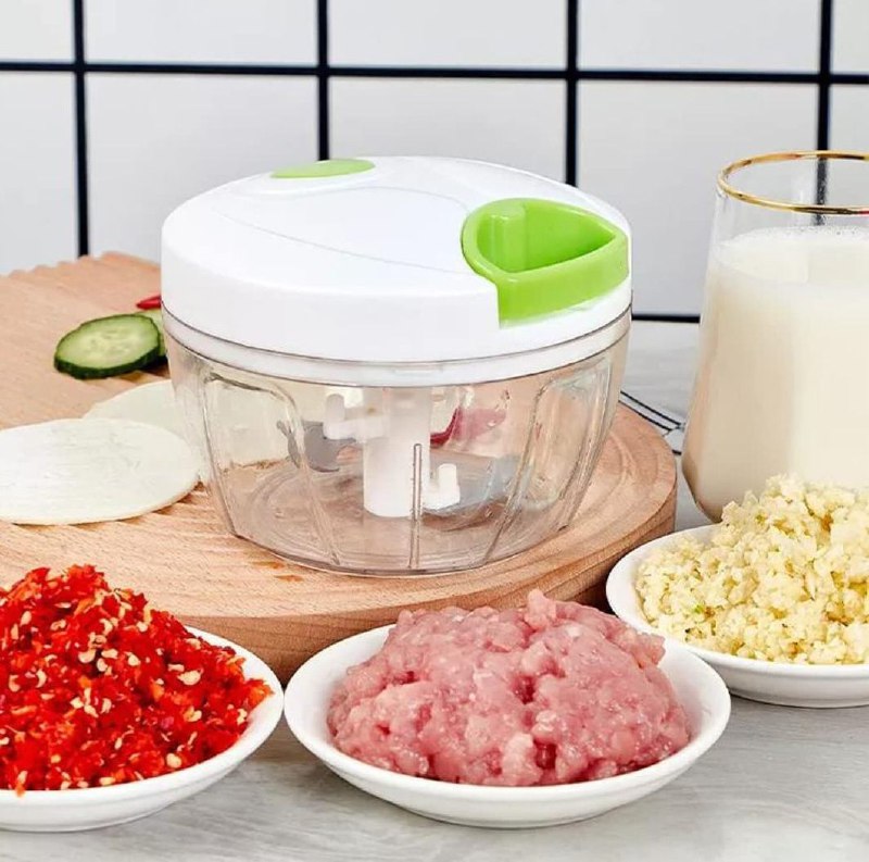 CORTADOR DE ALIMENTOS, PROCESADOR PICADOR DE ALIMENTOS MANUAL CON CUERDA PARA FRUTAS, VERDURAS Y CARNE