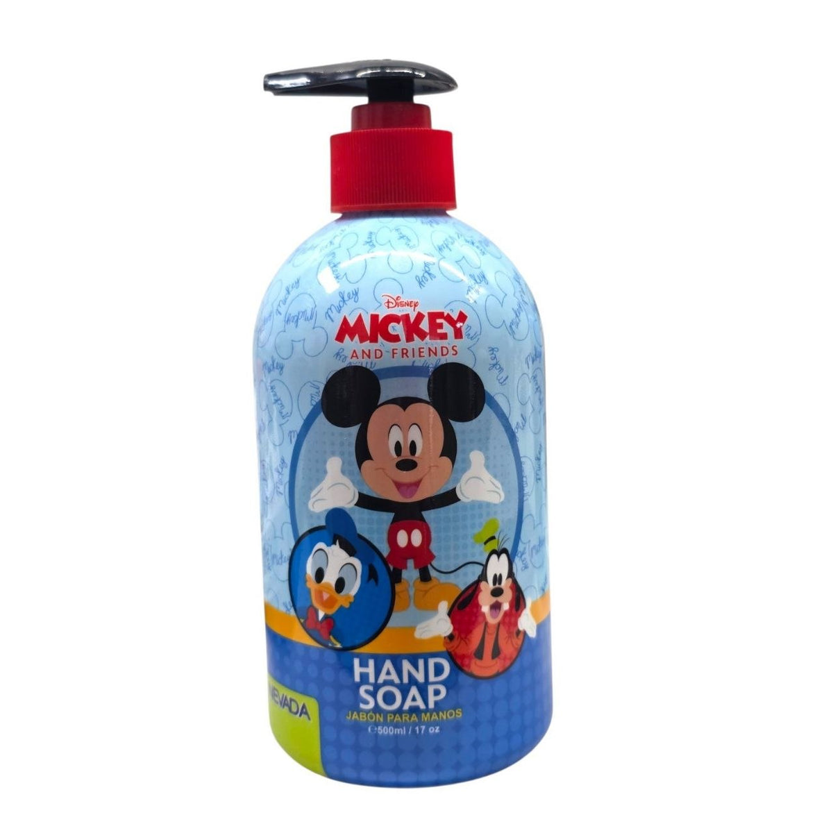 JABÓN LÍQUIDO PARA MANOS DISNEY MICKEY Y SUS AMIGOS CON DISPENSADOR 500ML