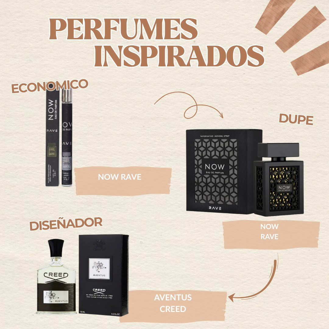 PERFUME EN TUBO NOW RAVE EDP 35ML (H) (AROMA INSPIRADO EN RAVE NOW)