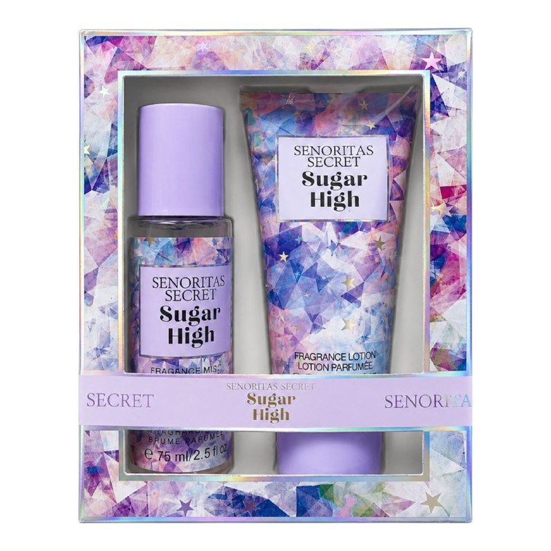 SET MINI SENORITAS SECRET SUGAR HIGH SPLASH 75ML CREMA CORPORAL 75ML (M) (AROMA SIMILAR VS SUGAR HIGH)
