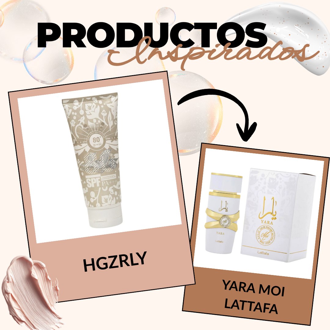 PROTECTOR SOLAR EN CREMA BLANQUEADORA SPF80 HGZRLY 150ML DUPE DE LATTAFA YARA MOI