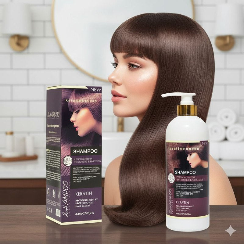 SHAMPOO DE QUERATINA CON EXTRACTO BOTANICO NATURAL KERATINE QUEEN 800ML