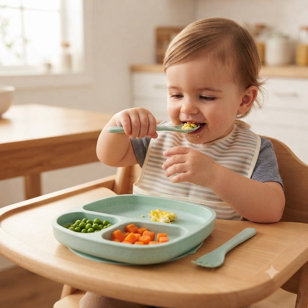 PLATO EN SET INFANTIL PRÁCTICAS Y DIVERTIDAS YI XIN YUAN 2 PLATOS/ 2 JUEGOS DE CUCHARAS Y TENEDORES
