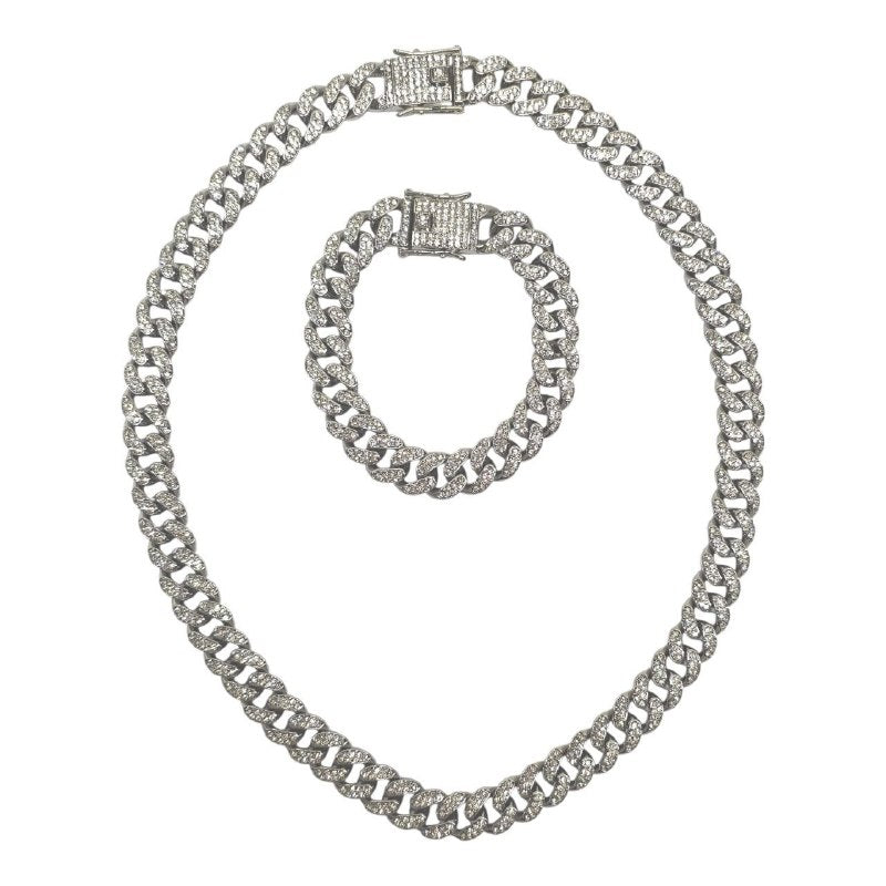 PULSERA DE ENCHAPE PARA CABALLERO EN SET 51CM Y 17CM