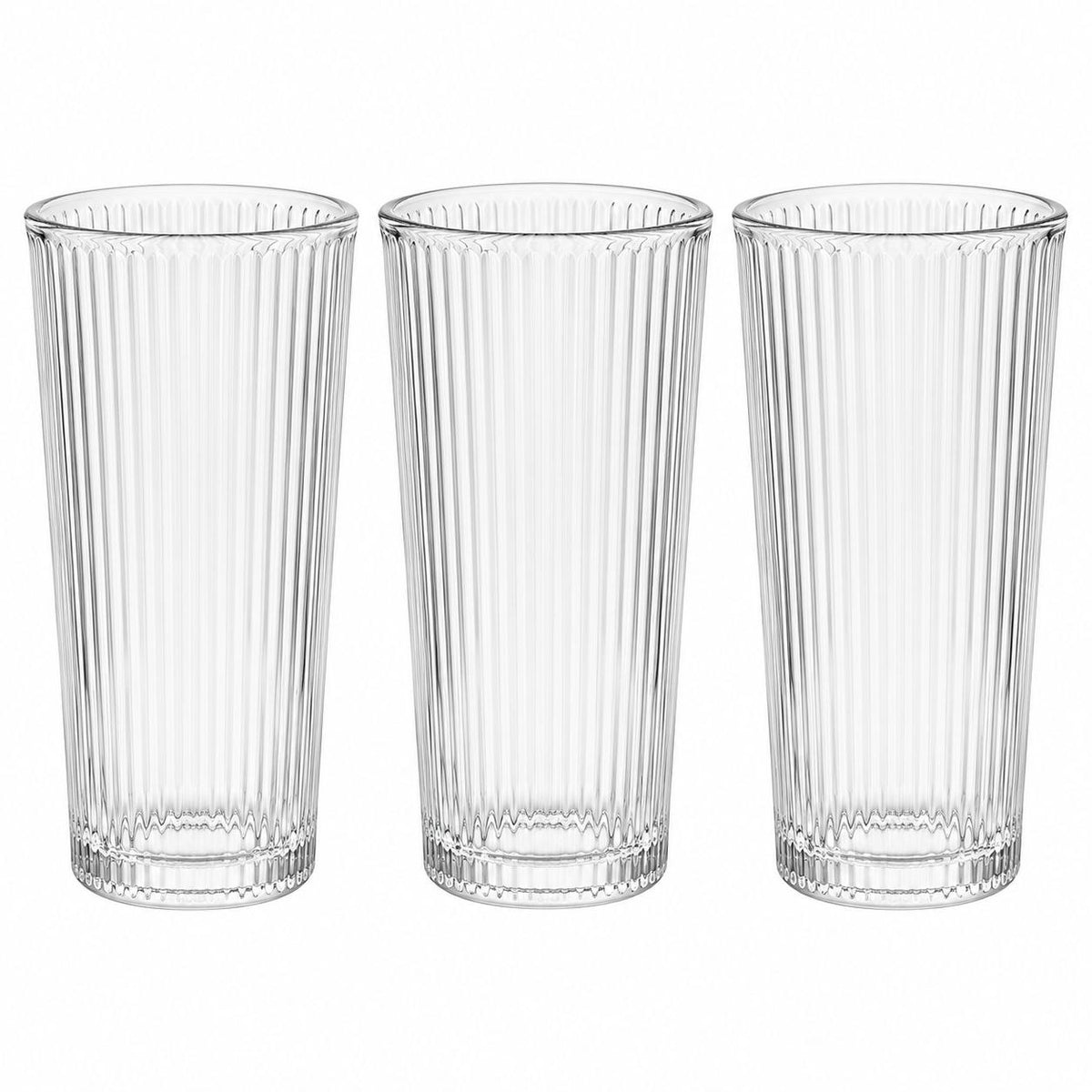 SET DE VASOS DE VIDRIO ACANALADO BENELI HOME 3UND 13CM