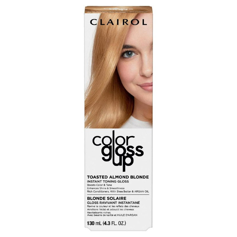 TINTE PARA EL CABELLO RUBIO ALMENDRA TOSTADO, BRILLO MATIZANTE INSTANTANEO, REALZA COLOR Y TONO, DA SUAVIDAD CON MANTECA DE KARITE Y ACEITE DE ARGAN CLAIROL