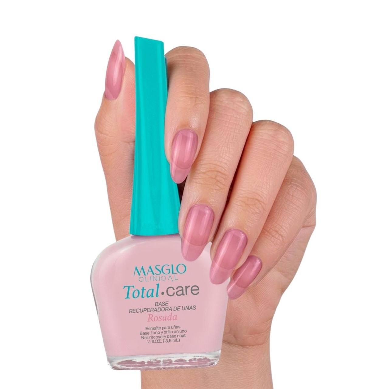 ESMALTE PARA UÑAS ROSADA RECUPERADORA COMPLEJO MULTIVITAMÍNICO ENRIQUECIDA CON MICROESFERAS MASGLO CLINICAL  13.5ML