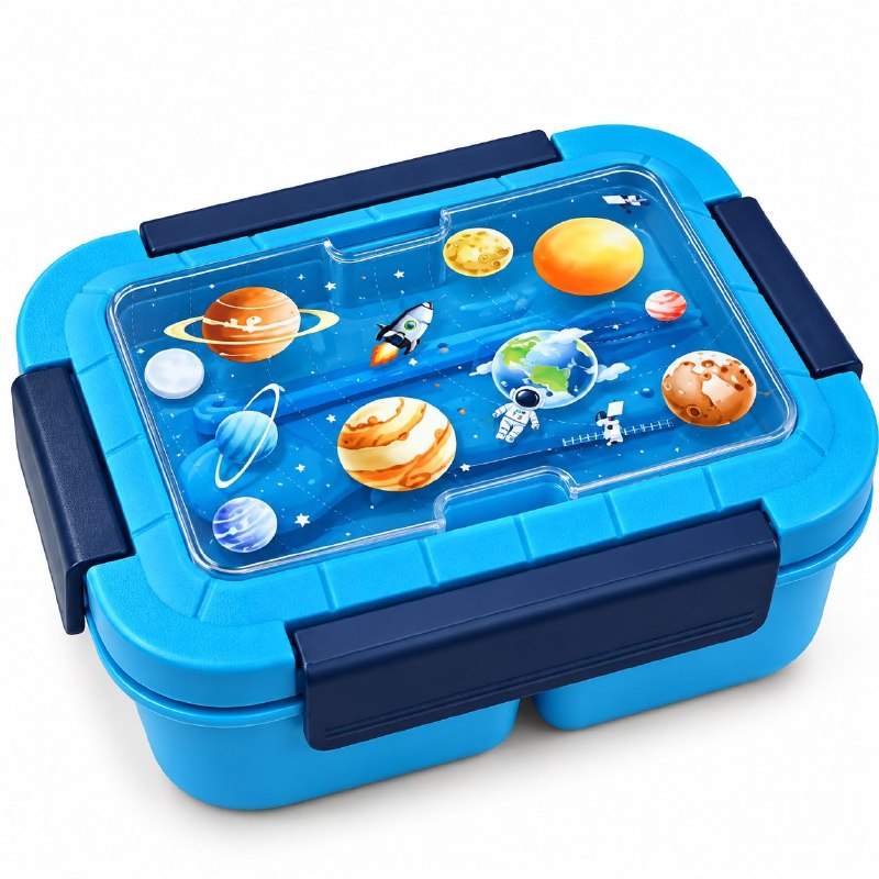 RECIPIENTE PANA PARA ALIMENTOS HERMETICA DE 3 COMPARTIMIENTOS CON CUBIERTOS PARA NIÑOS(AS) FRESH GUARD 1400ML