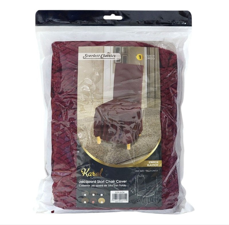 COBERTOR PROTECTOR ELASTICA PARA SILLA ANTIDESLIZANTE ELEGANTE CON FALDA SCARLETT CLASSICS 40X50CM